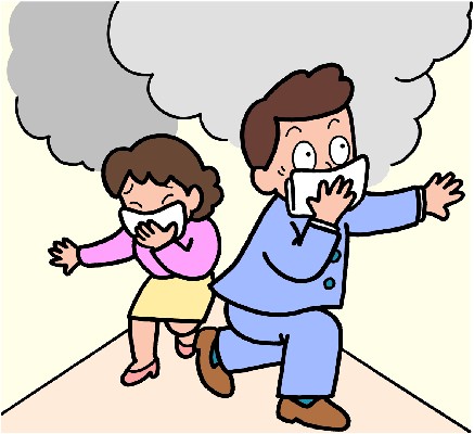 火災時の避難の様子