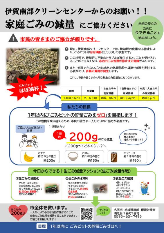 家庭ごみ減量（クリーンセンターからのお願い）