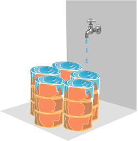 漏水量がわかるイラスト